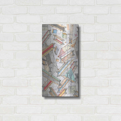 Luxe Metal Art 'Funky Grid I' by Nikki Galapon, Metal Wall Art,12x24