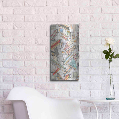 Luxe Metal Art 'Funky Grid I' by Nikki Galapon, Metal Wall Art,12x24