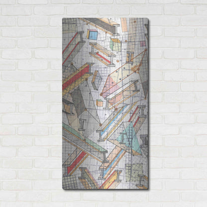 Luxe Metal Art 'Funky Grid I' by Nikki Galapon, Metal Wall Art,24x48