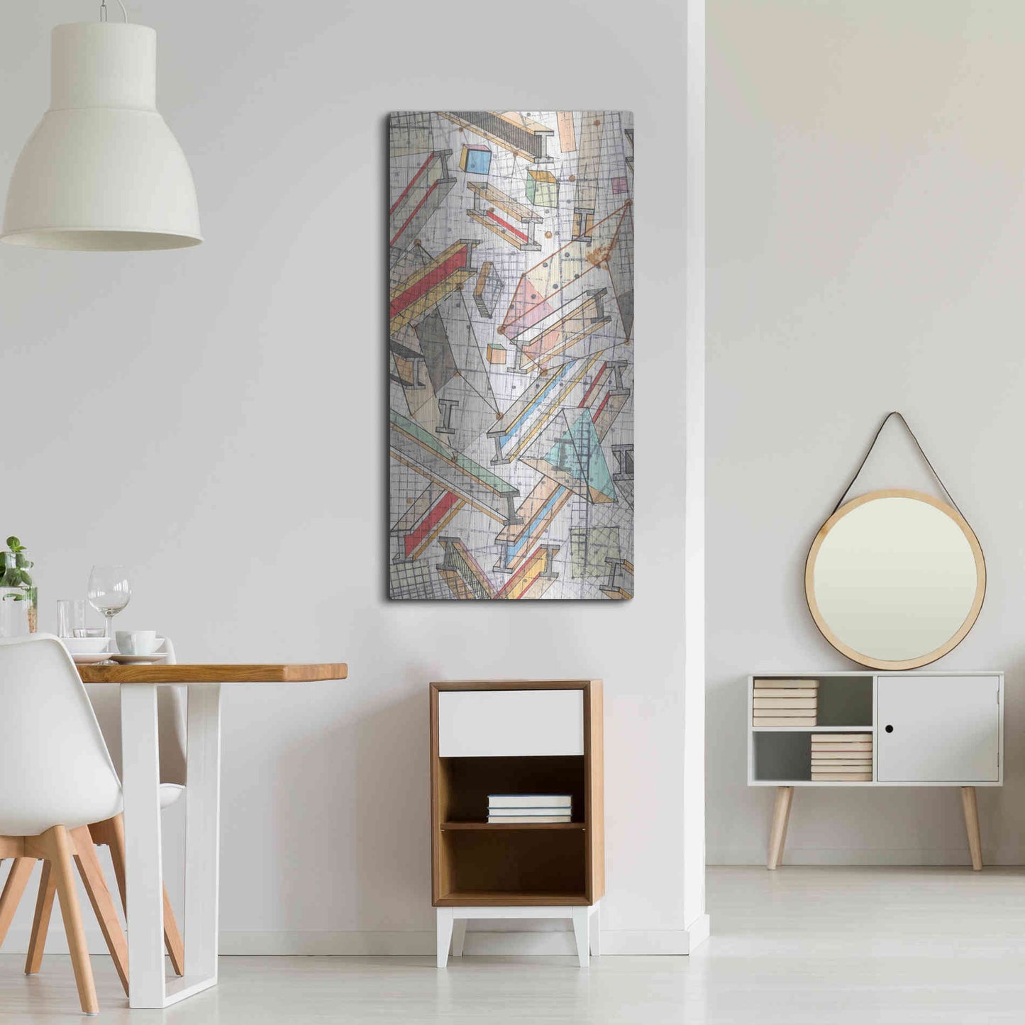 Luxe Metal Art 'Funky Grid I' by Nikki Galapon, Metal Wall Art,24x48