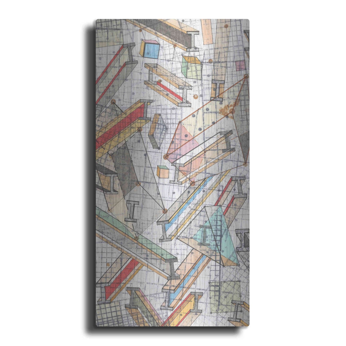 Luxe Metal Art 'Funky Grid I' by Nikki Galapon, Metal Wall Art