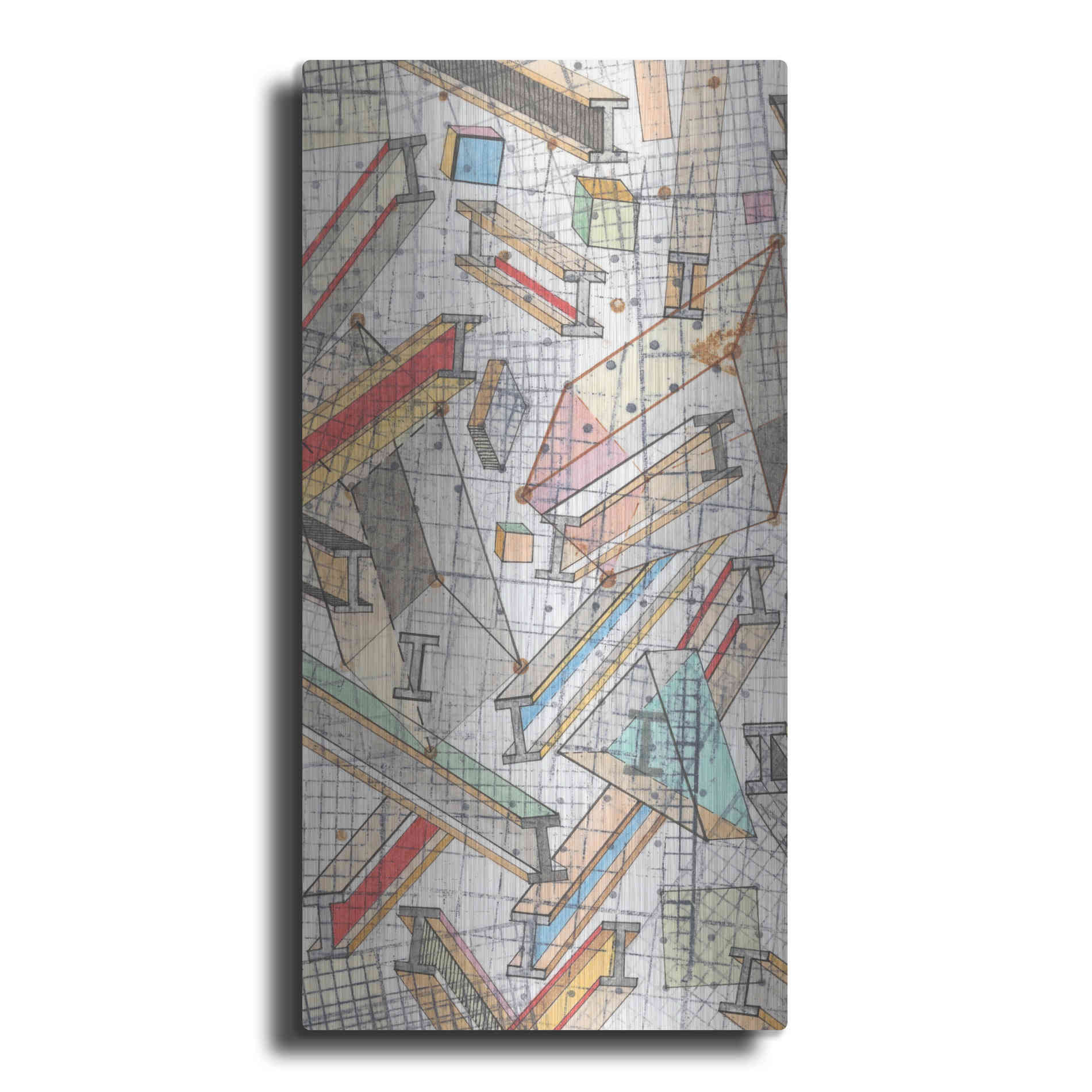 Luxe Metal Art 'Funky Grid I' by Nikki Galapon, Metal Wall Art
