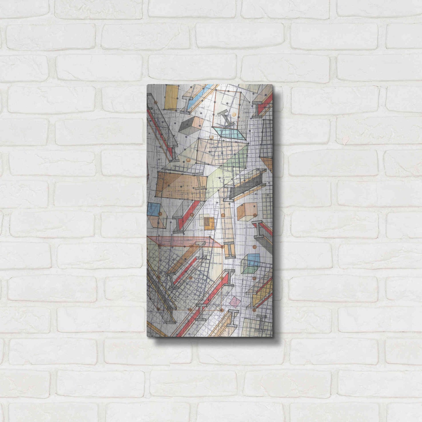 Luxe Metal Art 'Funky Grid II' by Nikki Galapon, Metal Wall Art,12x24