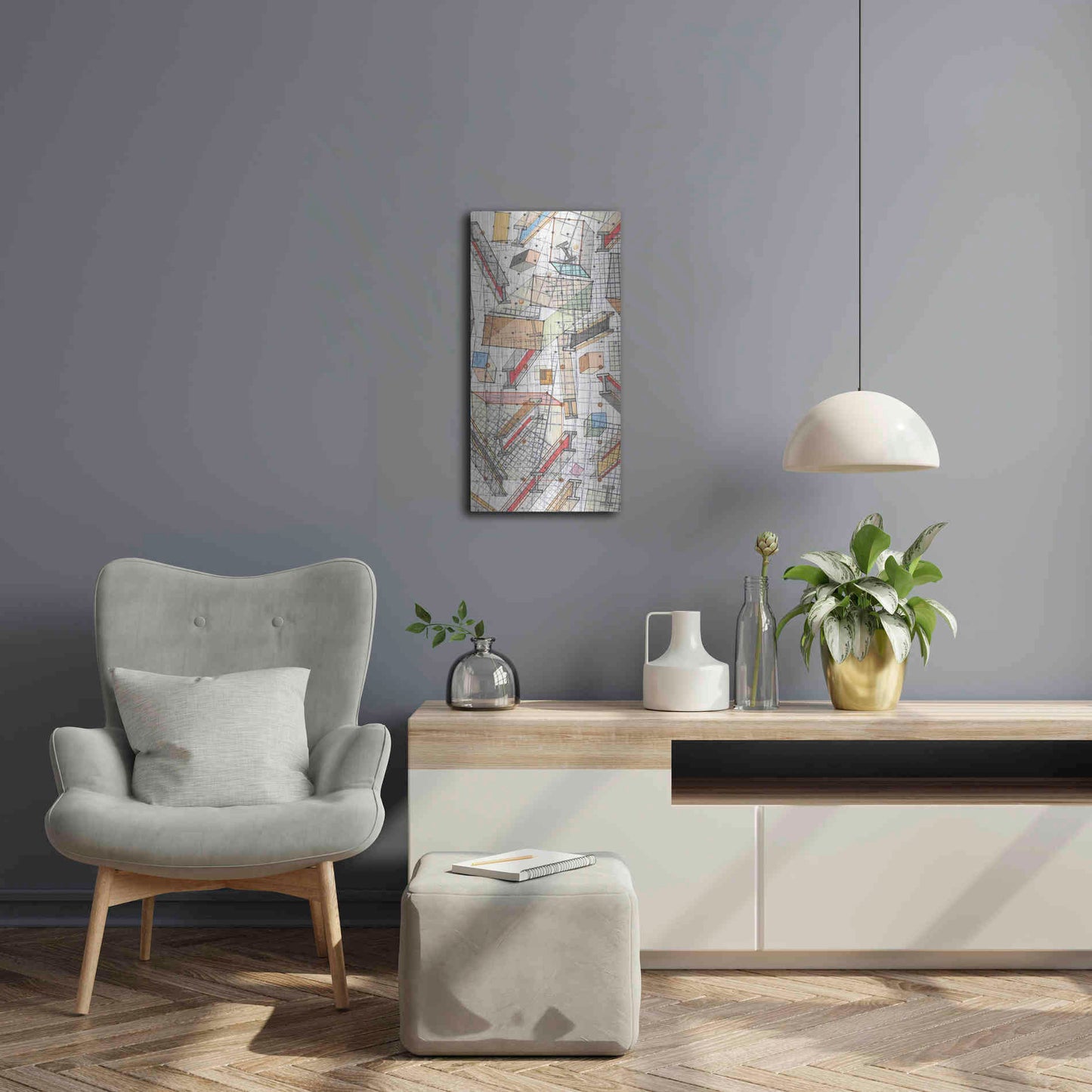 Luxe Metal Art 'Funky Grid II' by Nikki Galapon, Metal Wall Art,12x24