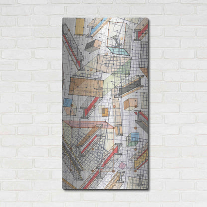 Luxe Metal Art 'Funky Grid II' by Nikki Galapon, Metal Wall Art,24x48