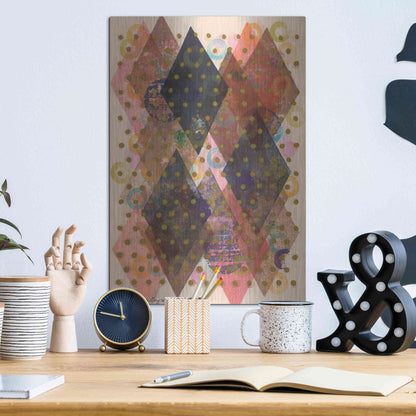 Luxe Metal Art 'Inked Triangles I' by Nikki Galapon, Metal Wall Art,12x16