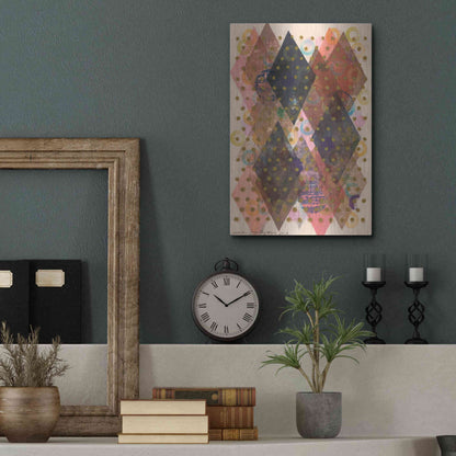 Luxe Metal Art 'Inked Triangles I' by Nikki Galapon, Metal Wall Art,12x16