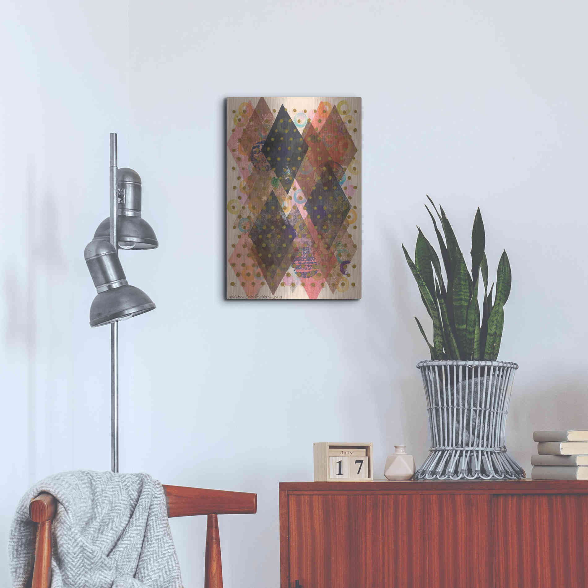Luxe Metal Art 'Inked Triangles I' by Nikki Galapon, Metal Wall Art,16x24