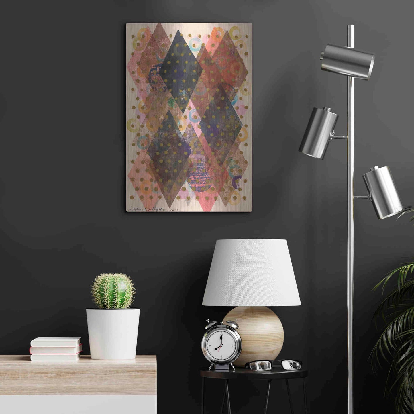 Luxe Metal Art 'Inked Triangles I' by Nikki Galapon, Metal Wall Art,16x24