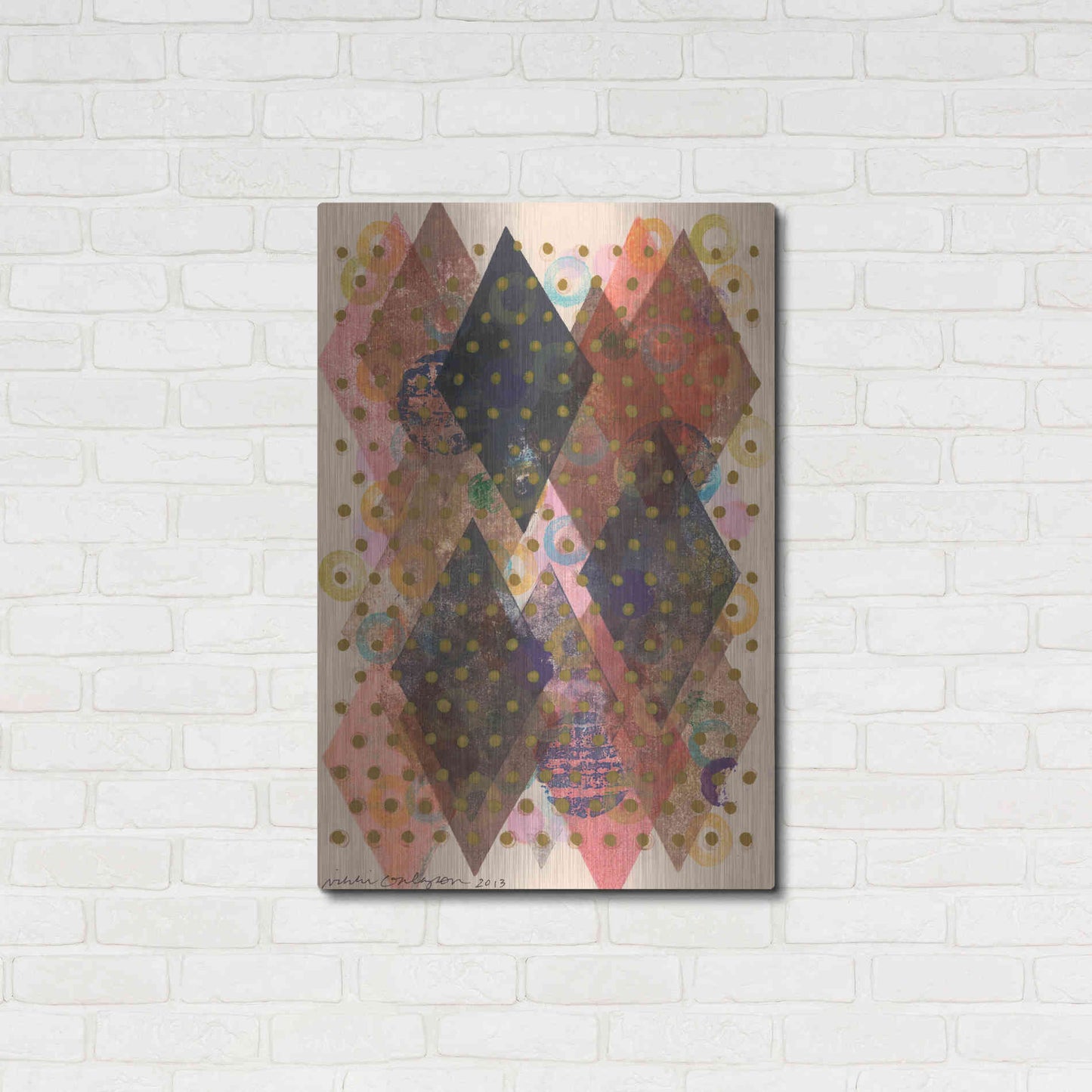 Luxe Metal Art 'Inked Triangles I' by Nikki Galapon, Metal Wall Art,24x36