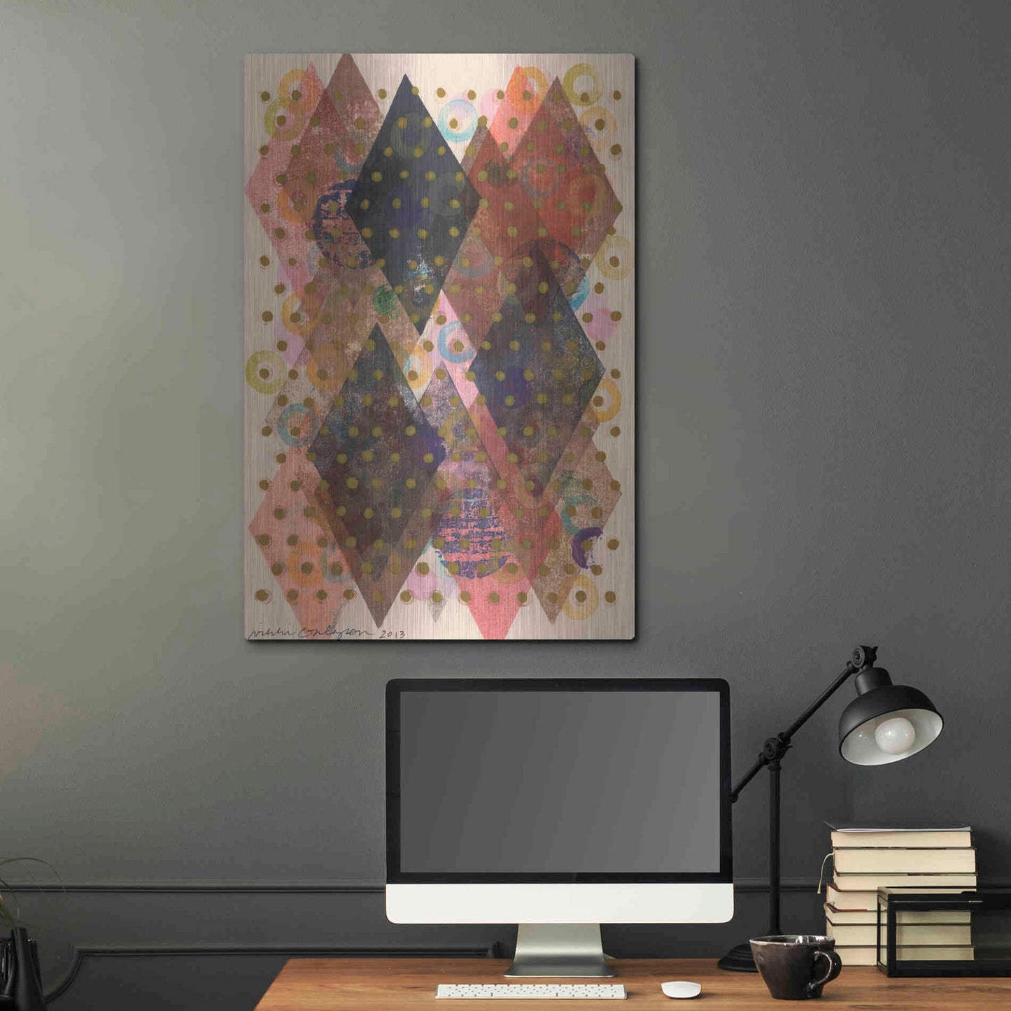 Luxe Metal Art 'Inked Triangles I' by Nikki Galapon, Metal Wall Art,24x36