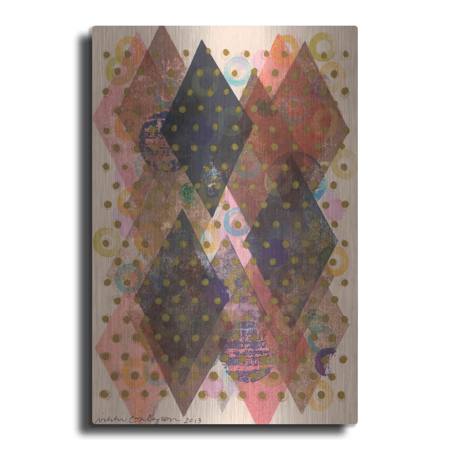 Luxe Metal Art 'Inked Triangles I' by Nikki Galapon, Metal Wall Art