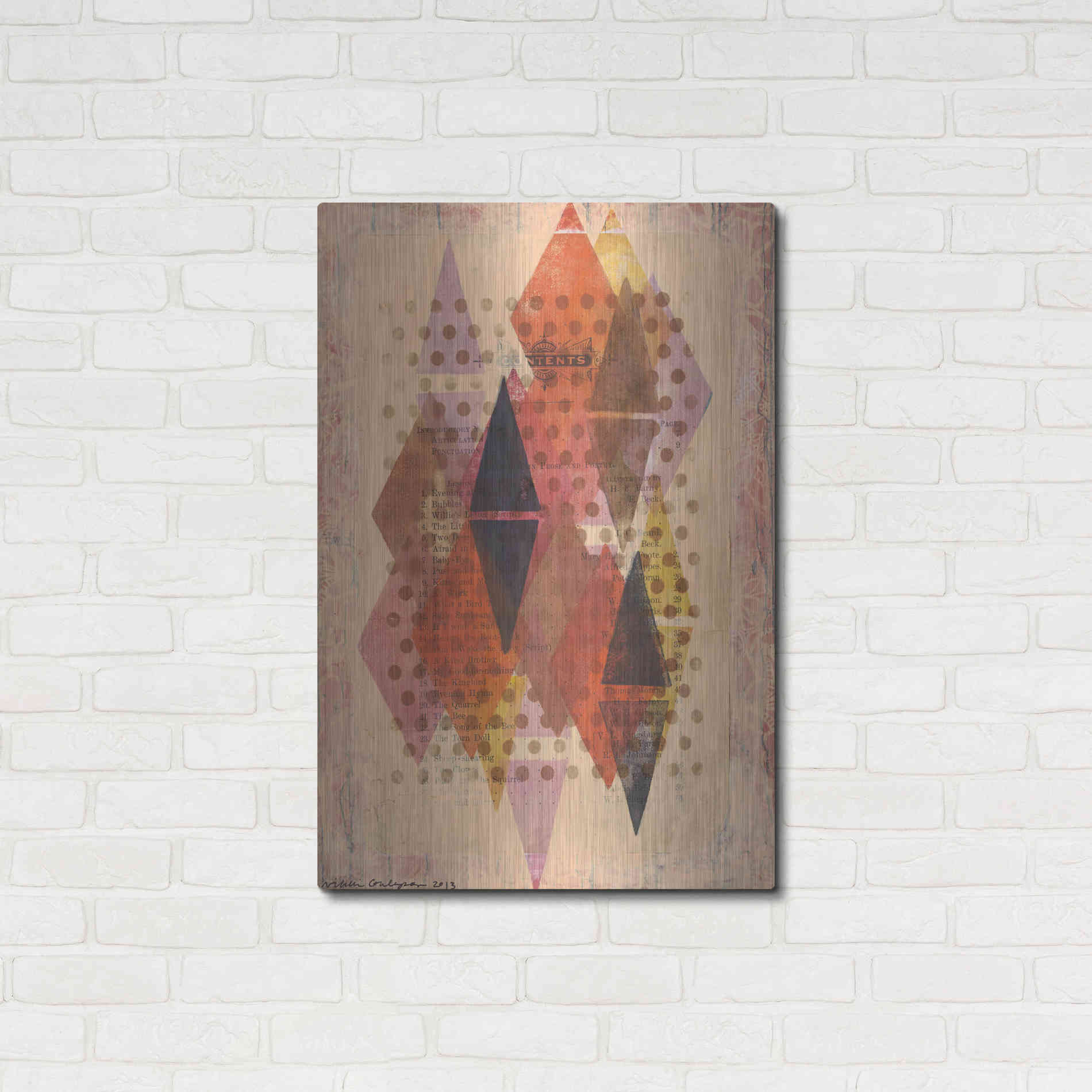 Luxe Metal Art 'Inked Triangles II' by Nikki Galapon, Metal Wall Art,24x36