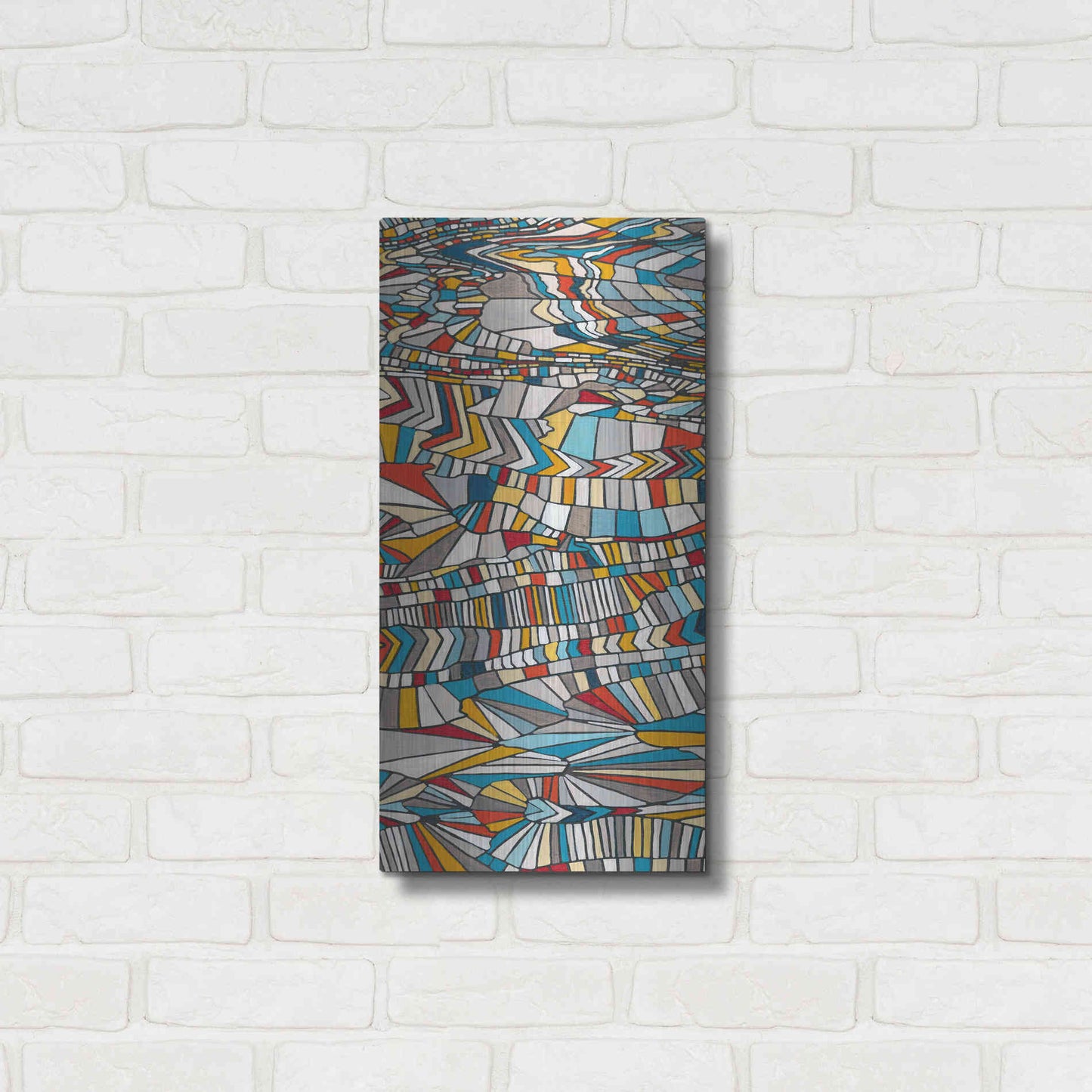 Luxe Metal Art 'Primary Grain I' by Nikki Galapon, Metal Wall Art,12x24