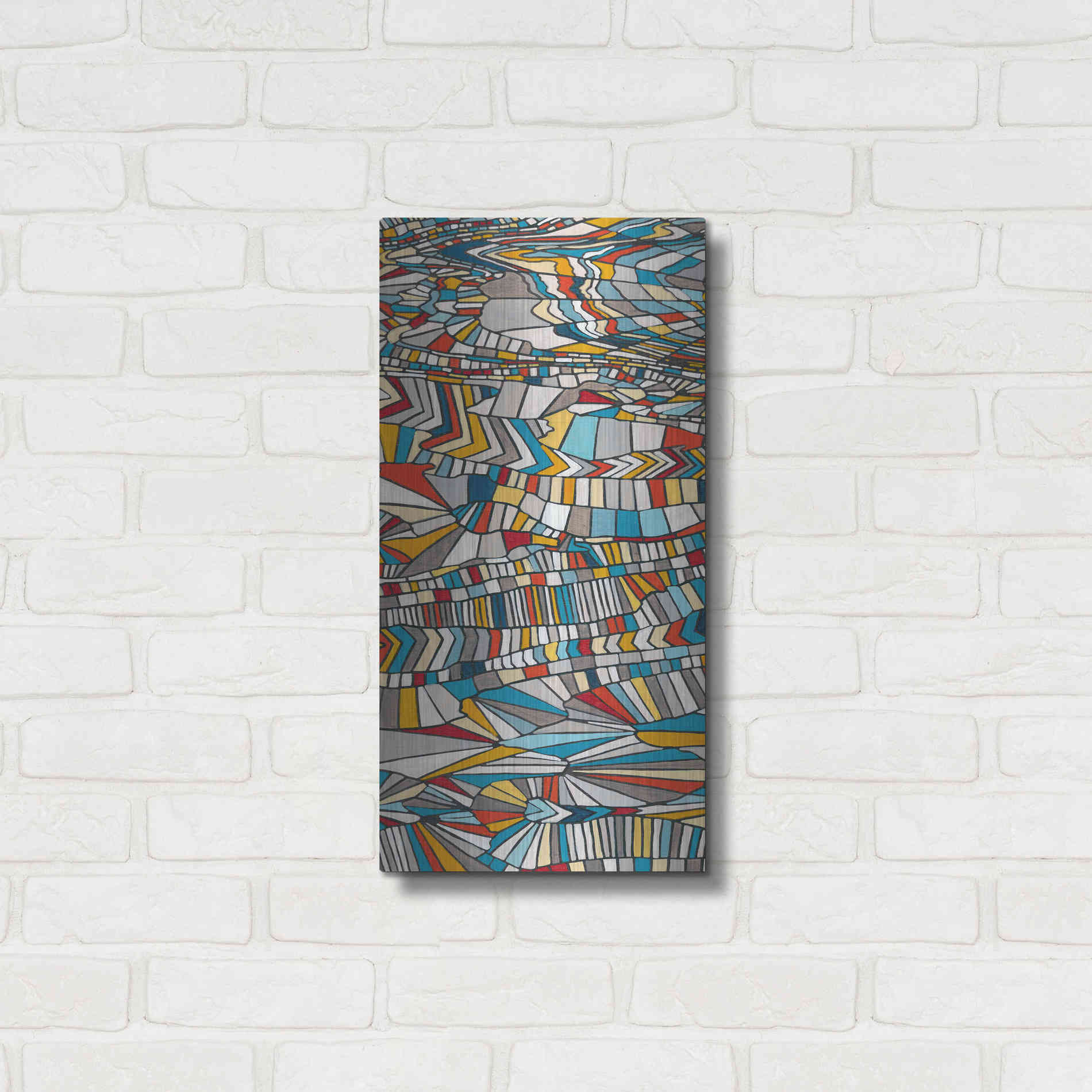 Luxe Metal Art 'Primary Grain I' by Nikki Galapon, Metal Wall Art,12x24