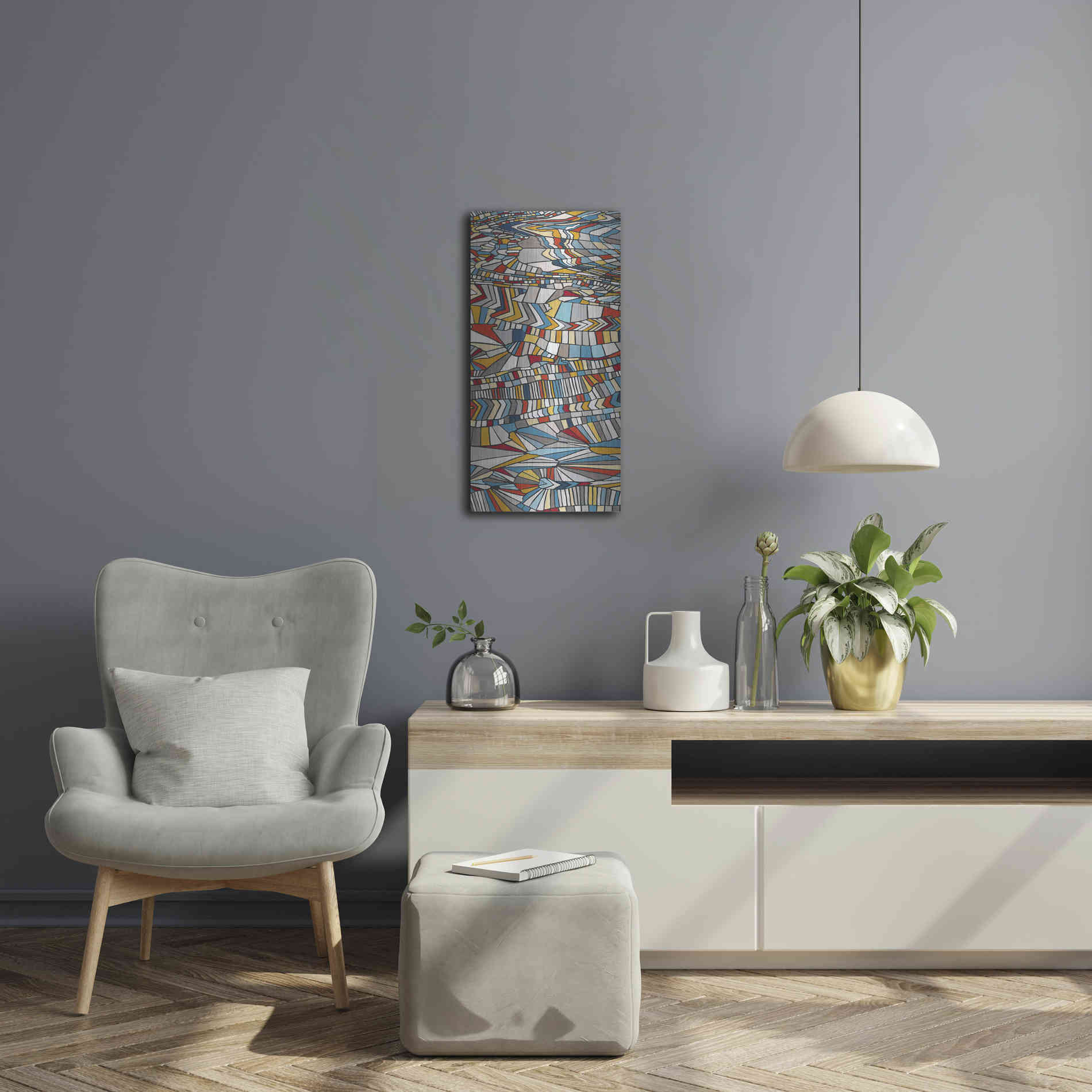 Luxe Metal Art 'Primary Grain I' by Nikki Galapon, Metal Wall Art,12x24