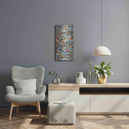 Luxe Metal Art 'Primary Grain I' by Nikki Galapon, Metal Wall Art,12x24