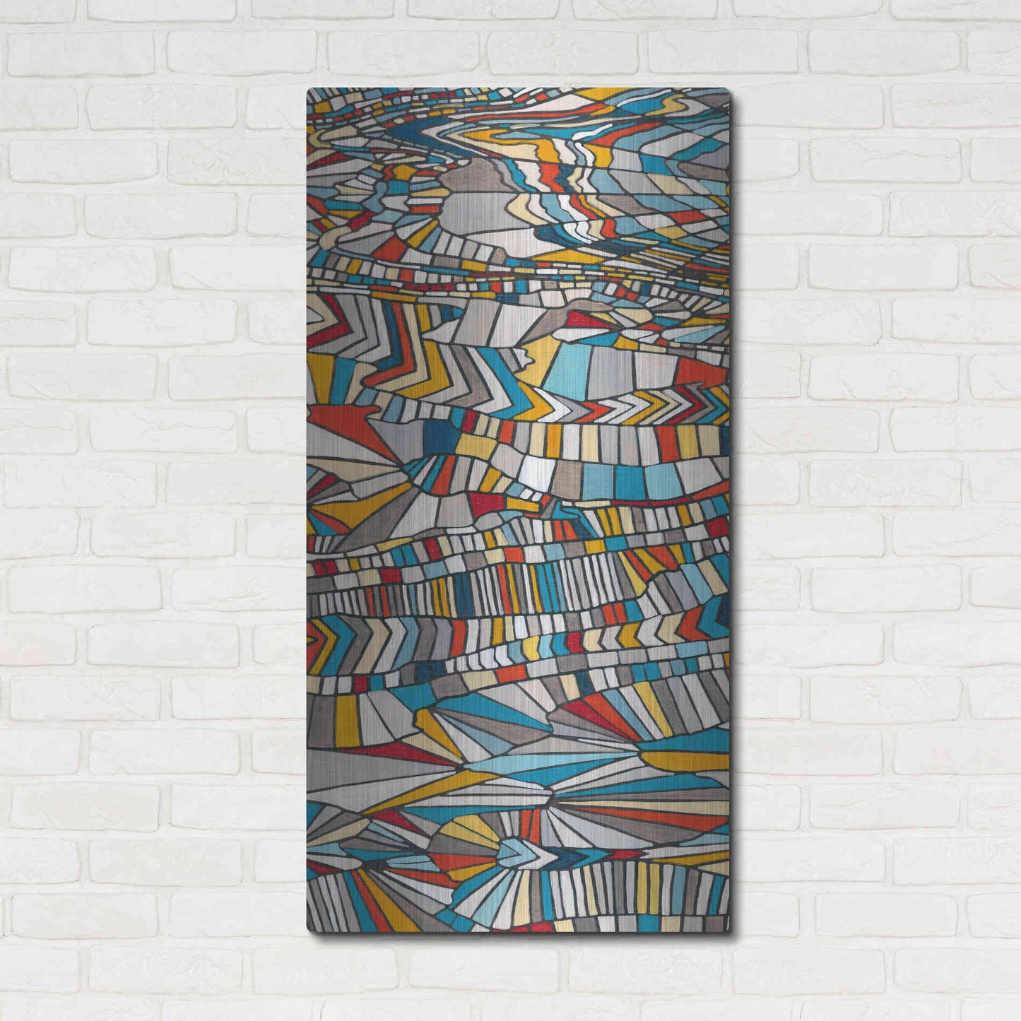 Luxe Metal Art 'Primary Grain I' by Nikki Galapon, Metal Wall Art,24x48