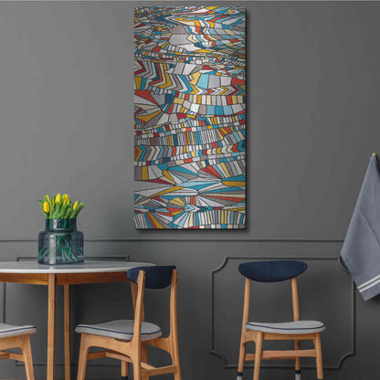 Luxe Metal Art 'Primary Grain I' by Nikki Galapon, Metal Wall Art,24x48