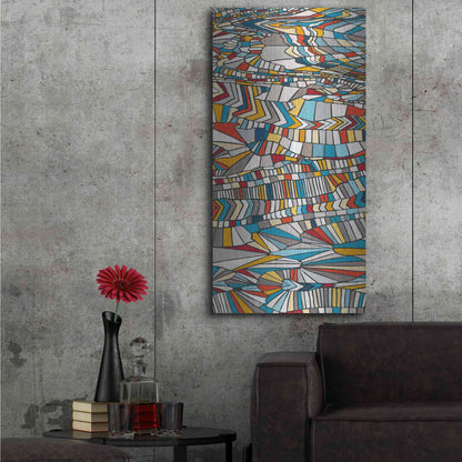 Luxe Metal Art 'Primary Grain I' by Nikki Galapon, Metal Wall Art,24x48