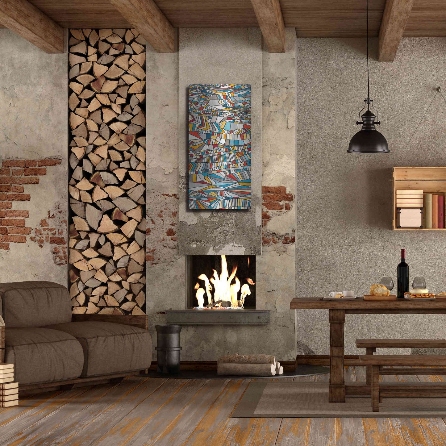 Luxe Metal Art 'Primary Grain I' by Nikki Galapon, Metal Wall Art,24x48