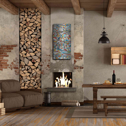 Luxe Metal Art 'Primary Grain I' by Nikki Galapon, Metal Wall Art,24x48