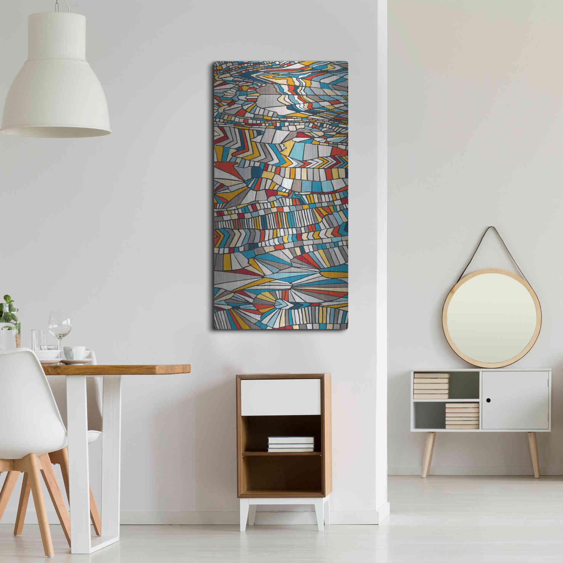 Luxe Metal Art 'Primary Grain I' by Nikki Galapon, Metal Wall Art,24x48