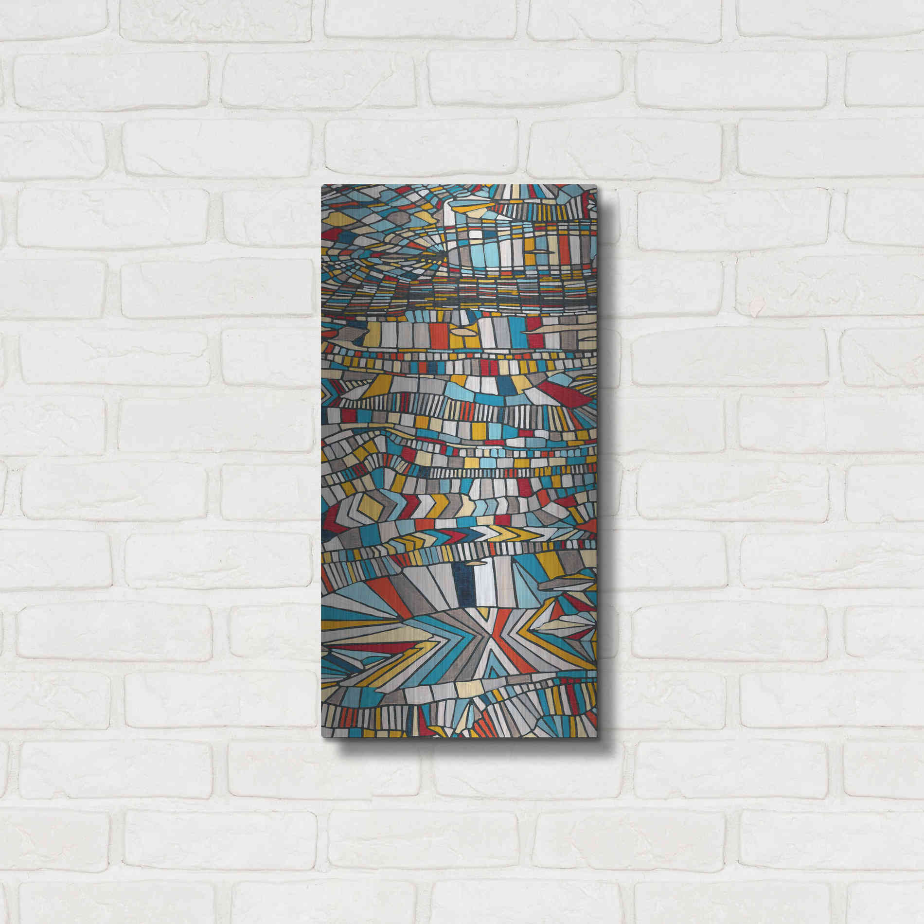 Luxe Metal Art 'Primary Grain II' by Nikki Galapon, Metal Wall Art,12x24