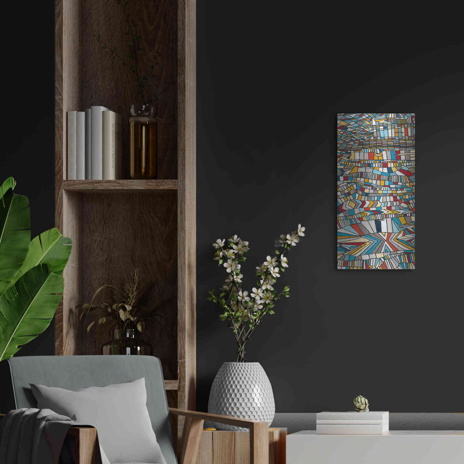 Luxe Metal Art 'Primary Grain II' by Nikki Galapon, Metal Wall Art,12x24