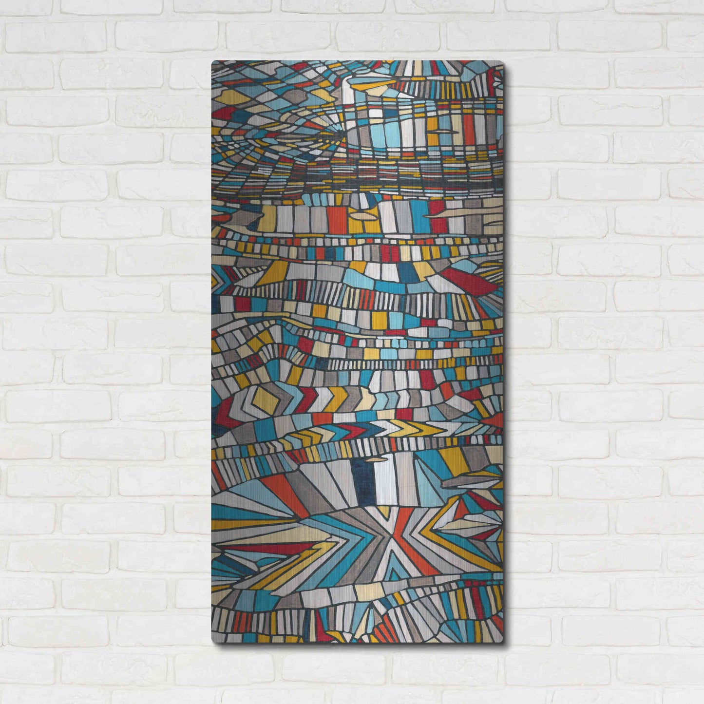 Luxe Metal Art 'Primary Grain II' by Nikki Galapon, Metal Wall Art,24x48