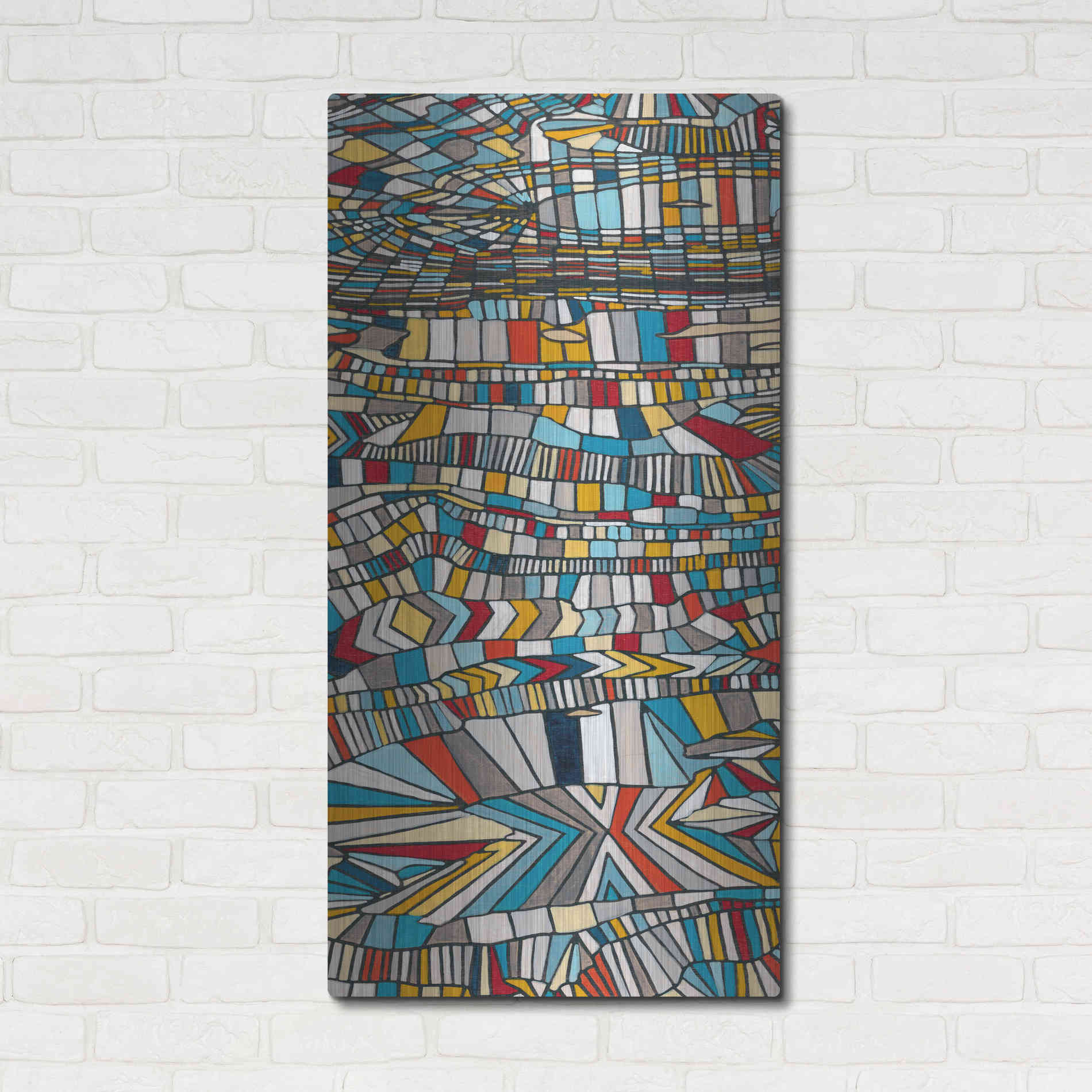 Luxe Metal Art 'Primary Grain II' by Nikki Galapon, Metal Wall Art,24x48