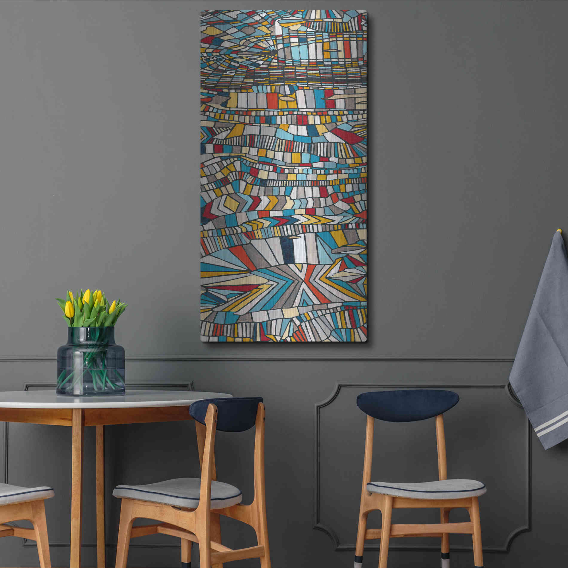 Luxe Metal Art 'Primary Grain II' by Nikki Galapon, Metal Wall Art,24x48