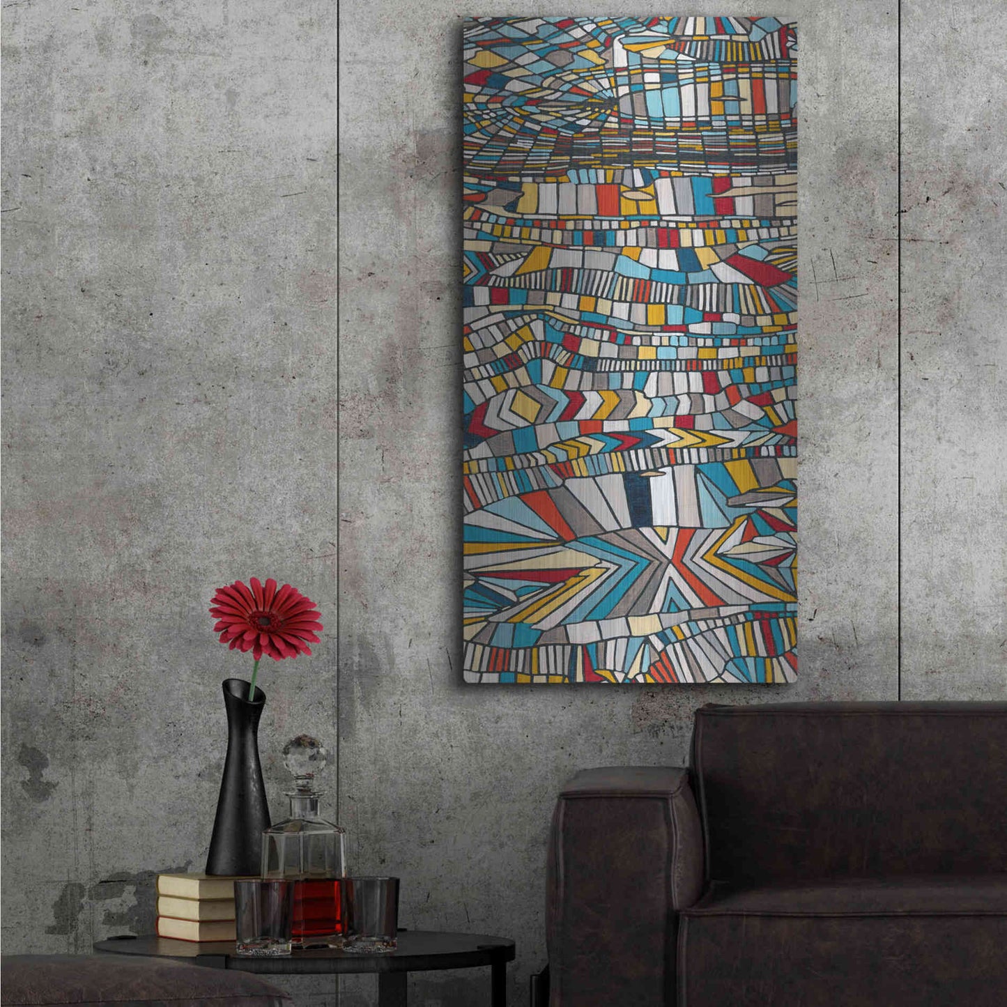 Luxe Metal Art 'Primary Grain II' by Nikki Galapon, Metal Wall Art,24x48