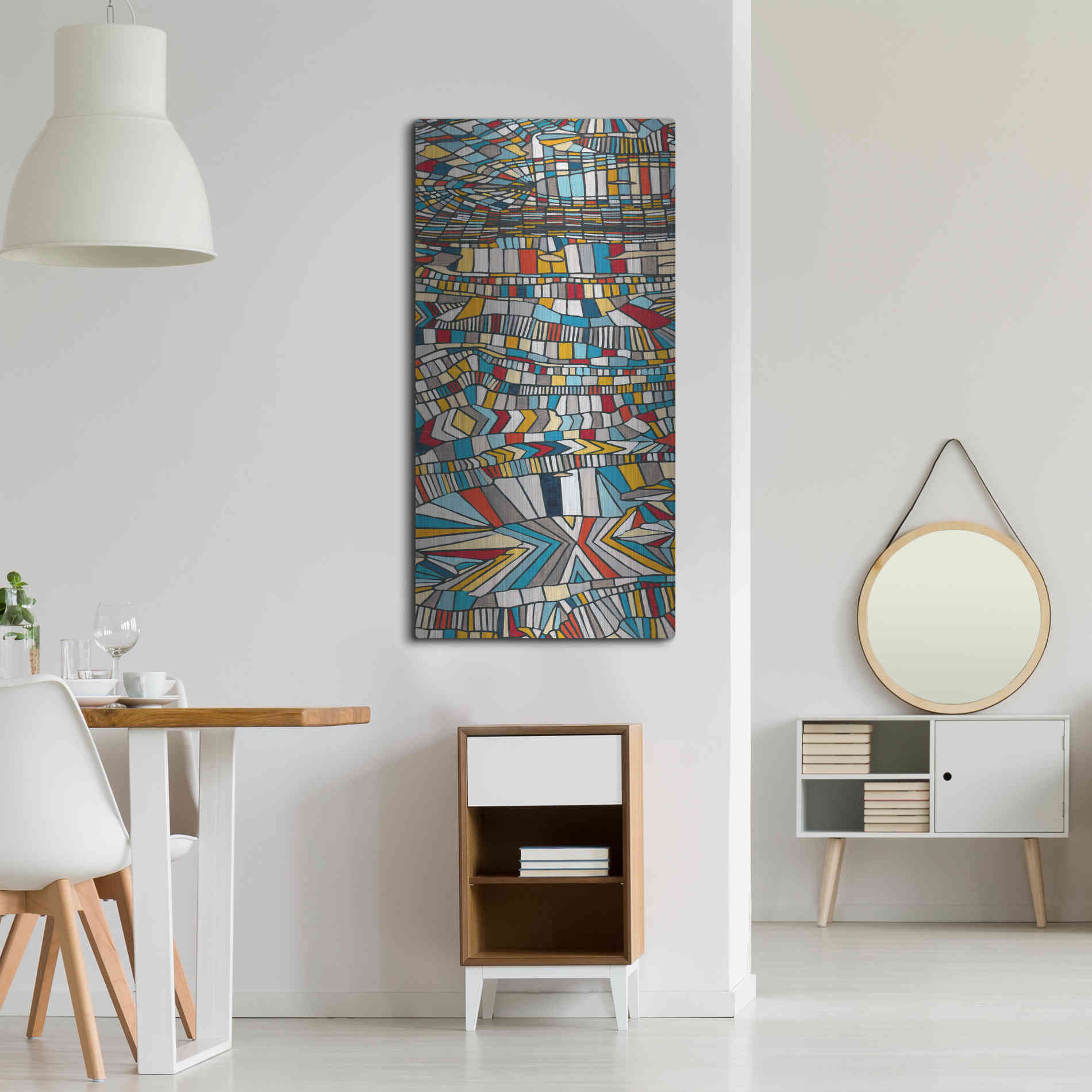 Luxe Metal Art 'Primary Grain II' by Nikki Galapon, Metal Wall Art,24x48