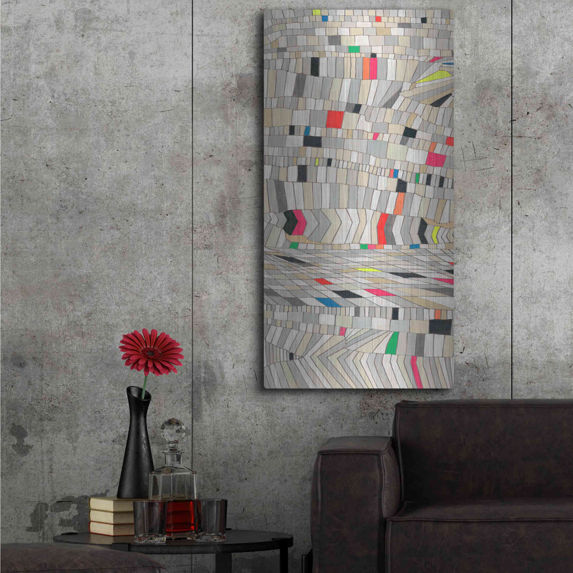 Luxe Metal Art 'Hifi Grain I' by Nikki Galapon, Metal Wall Art,24x48