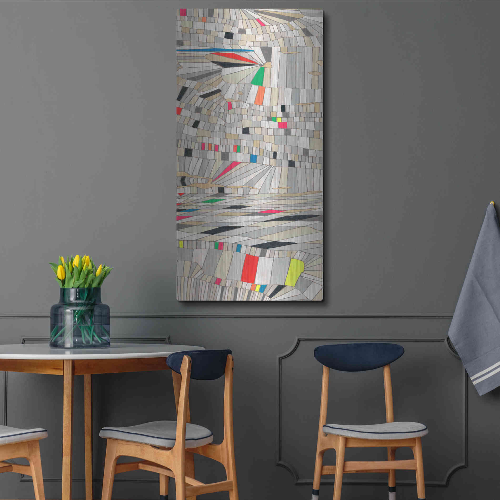 Luxe Metal Art 'Hifi Grain II' by Nikki Galapon, Metal Wall Art,24x48