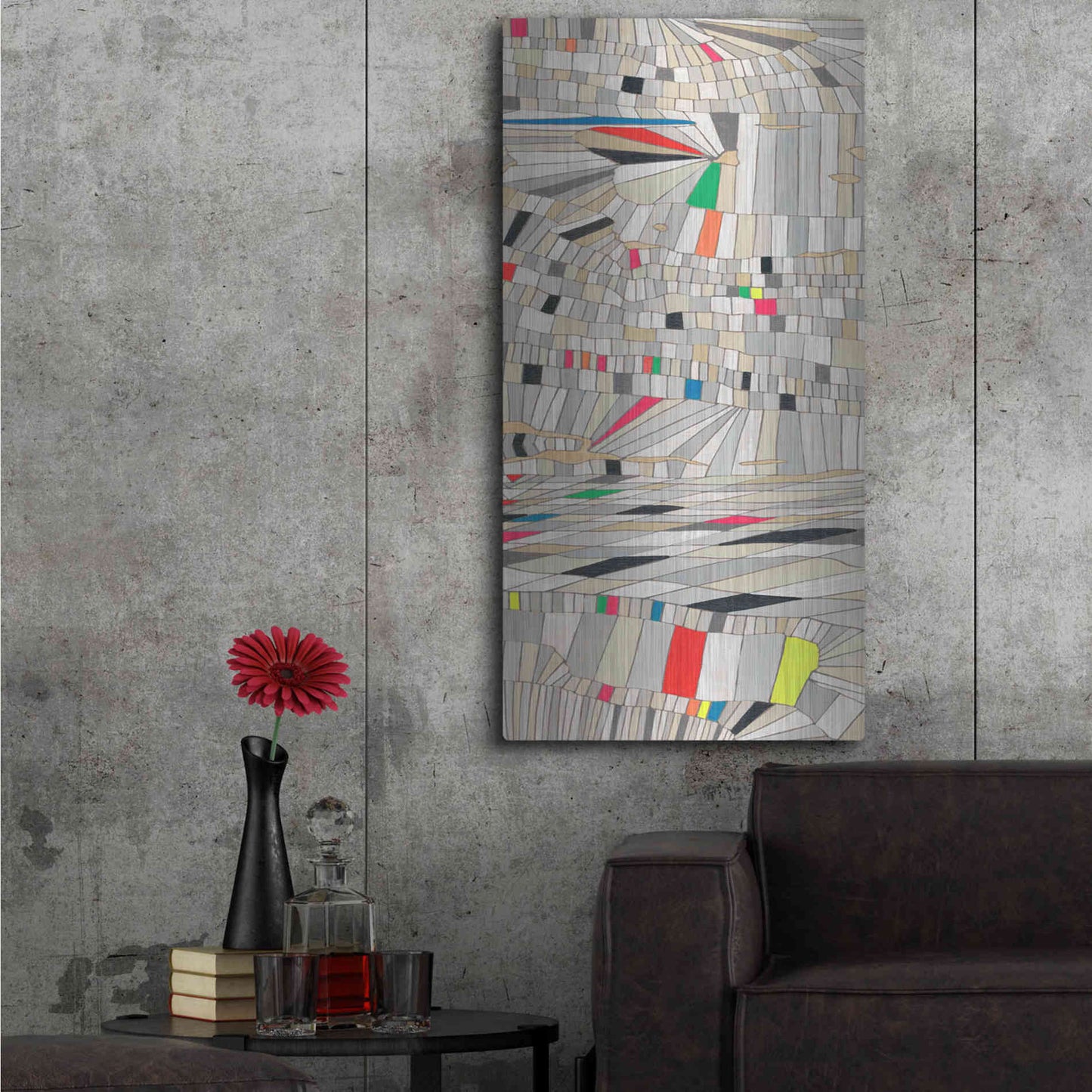 Luxe Metal Art 'Hifi Grain II' by Nikki Galapon, Metal Wall Art,24x48
