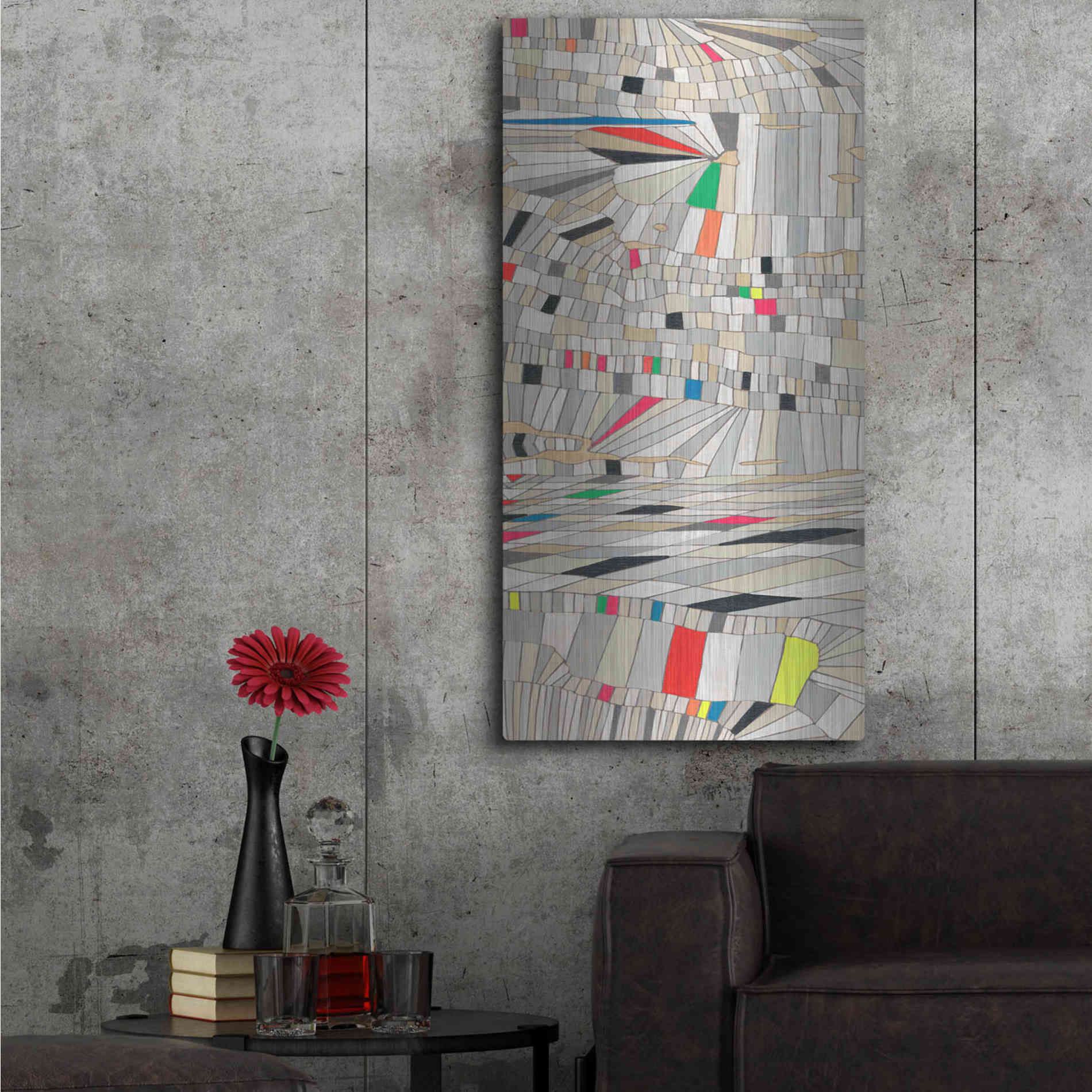 Luxe Metal Art 'Hifi Grain II' by Nikki Galapon, Metal Wall Art,24x48