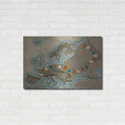 Luxe Metal Art 'Relief Map of Europe' by Nikki Galapon, Metal Wall Art,36x24