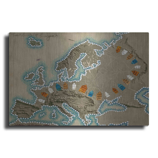 Luxe Metal Art 'Relief Map of Europe' by Nikki Galapon, Metal Wall Art