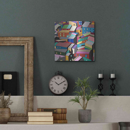 Luxe Metal Art 'Rooftops I' by Nikki Galapon, Metal Wall Art,12x12