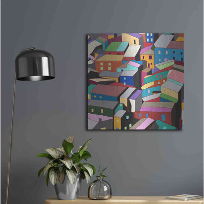 Luxe Metal Art 'Rooftops I' by Nikki Galapon, Metal Wall Art,24x24