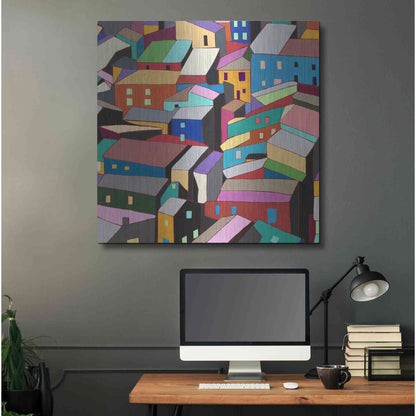 Luxe Metal Art 'Rooftops I' by Nikki Galapon, Metal Wall Art,36x36