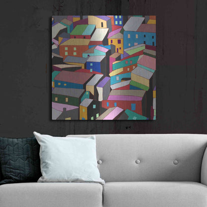 Luxe Metal Art 'Rooftops I' by Nikki Galapon, Metal Wall Art,36x36