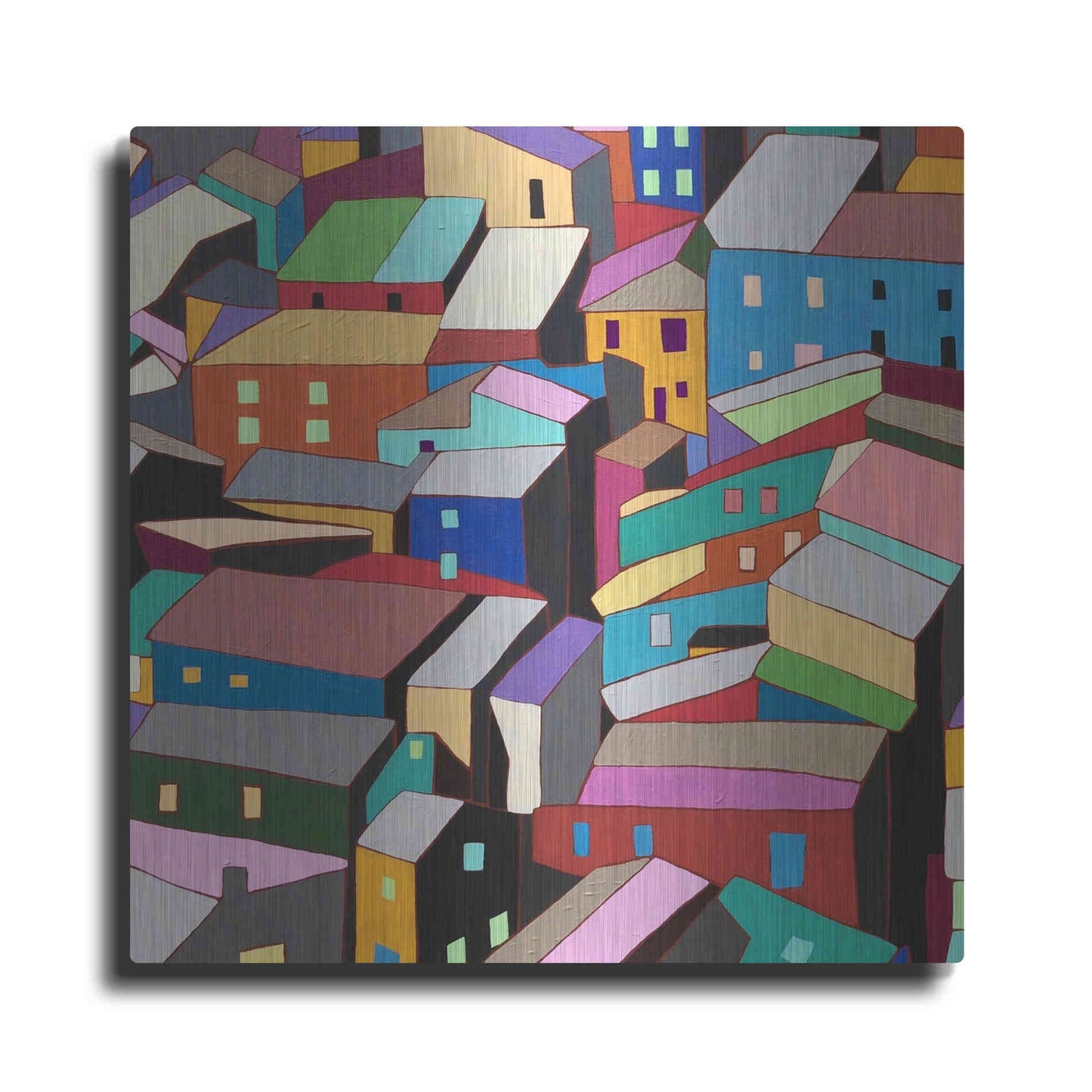 Luxe Metal Art 'Rooftops I' by Nikki Galapon, Metal Wall Art