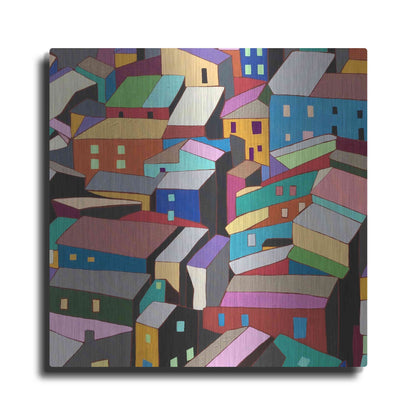 Luxe Metal Art 'Rooftops I' by Nikki Galapon, Metal Wall Art