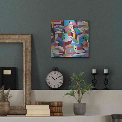 Luxe Metal Art 'Rooftops II' by Nikki Galapon, Metal Wall Art,12x12