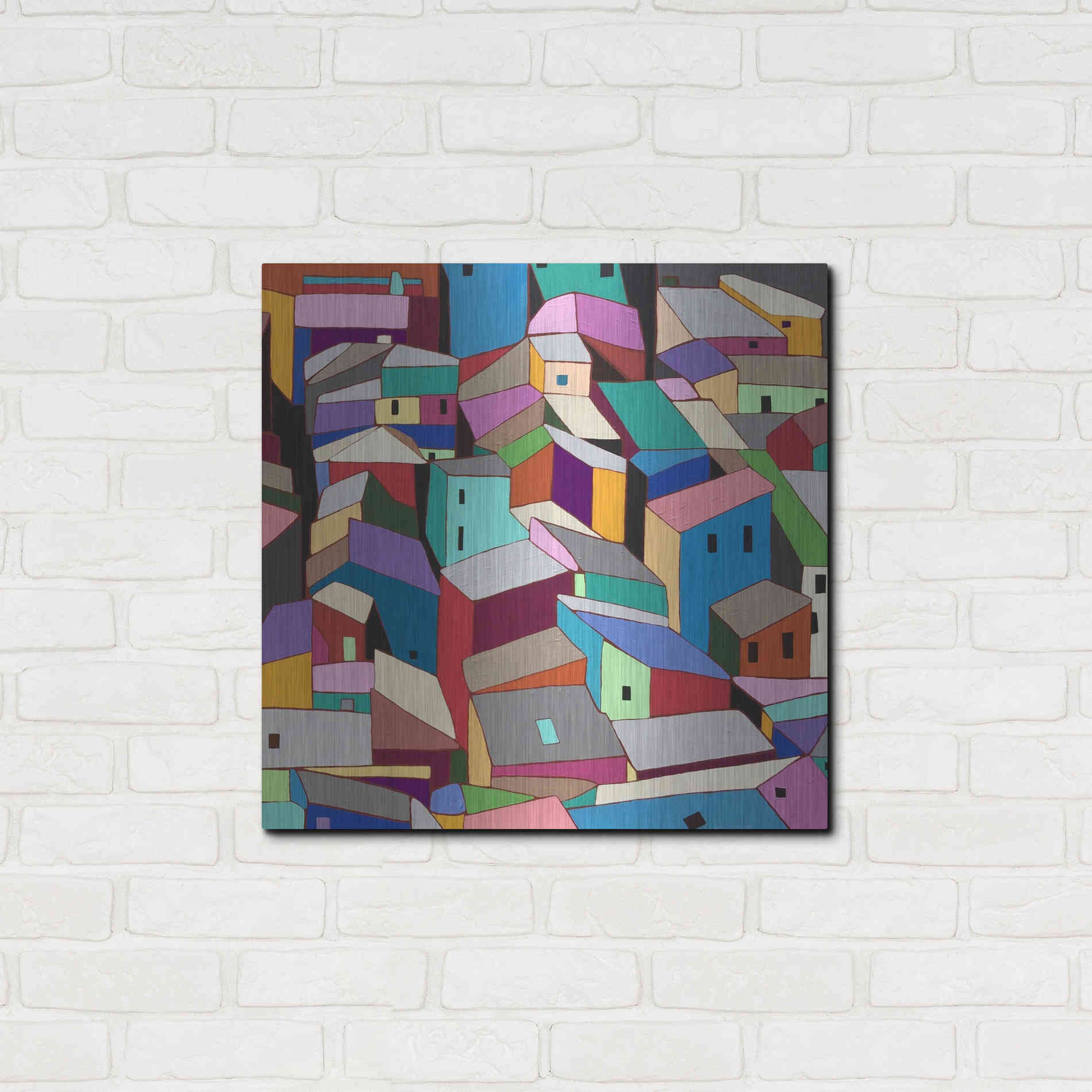 Luxe Metal Art 'Rooftops II' by Nikki Galapon, Metal Wall Art,24x24