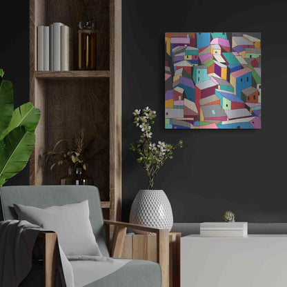 Luxe Metal Art 'Rooftops II' by Nikki Galapon, Metal Wall Art,24x24