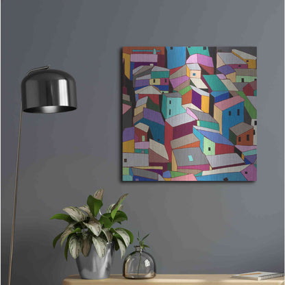 Luxe Metal Art 'Rooftops II' by Nikki Galapon, Metal Wall Art,24x24